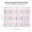 Rquite Muslin Car Seat Cover Baby, Carseat Covers Baby Girl Boy, Breathable Lightweight Infant Car Seat Cover, Baby Carrier Cover Car Seat Canopy Stroller Sun Shade for Summer & Hot Day, Universal Fit by TinyTreasures Baby Boutique