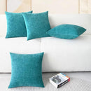 CaliTime Throw Pillow Covers Decorative 18 X 18 Inches Pack of 4 Cozy Chenille Cushion Cases for Couch Sofa Bed Living Room Home Lake Blue by CozyNest Decor