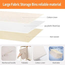 Linen Folding Storage Bins, 3 Pack Large Storage Baskets, Washable, Clothing Storage Bins with Handle, Closet Organizer for Storage Sweater,Sheets (Beige, 16"x9½"x6¾") by CozyNest Decor