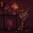 LITBLOOM Lighted Spooky Halloween Tree with Timer Battery Operated or USB Plug in, Pre-lit Black Glittered Tabletop Tree with Orange Lights 24L 18IN for Halloween Home Party Decoration Indoor by CozyNest Decor