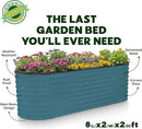 Galvanized Raised Garden Beds Outdoor // 8×2×2 ft Planter Raised Beds for Gardening, Vegetables, Flowers (Turquoise) // Large Metal Garden Box // Patented Tool-Free Design by GreenHaven Gardens