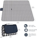 Picnic Blanket Waterproof Beach Rug 80''x80'' Picnic Mat Washable Lightweight with Handle Navy Blue Checkered for Hiking Travelling Outdoor Camping,Parks by TinyTreasures Baby Boutique