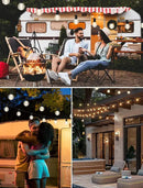 25FT Frosted White Lights G40 Globe Outdoor String Lights Patio Lights with 25 Frosted White Globe Bulbs - Black Wire by GreenHaven Gardens