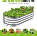 Sponvatt Raised Garden Bed - Outdoor Galvanized Raised Garden Bed Planter Boxes, Large Oval Metal for Gardening Planter Box Kit,Suitable for Vegetables,Herbs (Silver, 8x4x1 Ft) by GreenHaven Gardens