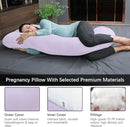 MOON PARK Pregnancy Pillows for Sleeping - U Shaped Full Body Maternity Pillow with Removable Cover - Support for Back, Legs, Belly, HIPS - 57 Inch Pregnancy Pillow for Women - Purple by TinyTreasures Baby Boutique