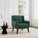 UIXE PU Leather Accent Chairs Set of 2, Modern Arm Club Chair Upholstered Armchair for Living Room, Comfy Single Sofa Seats Button Tufted Reading Seating, Green by CozyNest Decor