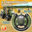 Remote Control Tractor with Trailer - Farm Toys Set Including Animals, Fruits, Vegetables, and Farmer Figures, Toddlers Farm Vehicle Toys for 3 4 5 6 7 8 9 Year Old Boys Girls Birthday Gifts by GreenHaven Gardens