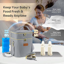 Breastmilk Cooler Bag with Ice Pack & Pacifier Case, Large Double Layer Insulated Baby Bottle Cooler Fits 6 Bottles, Breast Pump Storage Bag for Working Nursing Moms, with Gift Box by TinyTreasures Baby Boutique