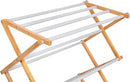 BirdRock Home Wooden Clothes Drying Rack | 3-Tier Foldable Bamboo Laundry Stand | Water-Resistant, Fully Assembled, Collapsible Indoor/Outdoor Dryer for Hanging Clothes | Grey by CozyNest Decor