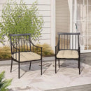 Aoodor 19" x 19" x 5" Tufted Outdoor Chair Cushions, Water Resistant & Fade Resistant Polyester Dining Chair Pads with 2 Straps for Patio Furniture, Set of 2 by GreenHaven Gardens