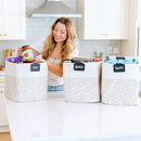 NaturalCozy 13x15x13 Kallax Storage Cubes Bins, 3 Pack | Cotton Rope Cube Storage Bin Woven Baskets for Organizing | Kallax Insert Storage Baskets for Shelves Organizer, Kids Toy, Closet Baby Nursery by TinyTreasures Baby Boutique