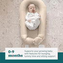 MyBaby 3-in-1 Calming Baby Cushion, Soothing Comfort for Newborns & Infants, Snuggling Sensation, Sound and Vibration, Designed for Safety, Rechargeable & Machine-Washable, by Homedics, Tan by TinyTreasures Baby Boutique
