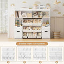 HORSTORS 55" W Toy Storage Organizer with Drawers, Large Kids Toy Storage Box with Removable Bins, Tall Kids Bookshelf and Bookcase for Boys and Girls, Modern Toy Chest for Playroom, Classroom, White by CozyNest Decor