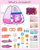 Kids Play Tent, Pop Up Play Tent Dessert Theme with Complete Toy Set, Play Toys Play Set for Kids Indoor Outdoor Pretend Play by TinyTreasures Baby Boutique