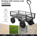 Heavy Duty 480 Lbs Capacity Mesh Steel Garden Cart Folding Utility Wagon with Removable Sides (Black) by GreenHaven Gardens