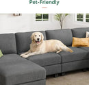 HONBAY Corduroy Modular Sectional Sofa with 5 Seaters, Sectional Corner Sofa with Chaise, L Shape Couches for Living Room, Dark Gray by CozyNest Decor