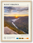 HesenDot Natural OAK Wood Framed West Virginia Wall Art,12x16in New River Gorge Quality Canvas Wall Print,Classic Urban Landmark Wall Decor for Living Room,Bedroom,Office Gallery Gifts Set of 1 by CozyNest Decor