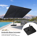 PURPLE LEAF 10' × 13' Patio Cantilever Umbrella with Base Outdoor Rectangle Adjustable Offset Umbrellas with 360-degree Rotation and 8 Heavy Duty Metal Ribs for Garden Deck Pool Grey by GreenHaven Gardens