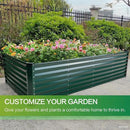 GARDMAX 8x4x2FT Galvanized Raised Garden Bed Kit, Metal Planter Boxes Outdoor with Easy Assembly, Large Garden Bed for Vegetables, Fruits, Flower, Herbs Rectangle Dark Green by CozyNest Decor
