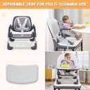 Bear Booster Seat for Kitchen Chairs, Portable High Chair for Babies 6–12 Months, Adjustable 3-Level Foldable Booster with Removable Tray, Ideal for Home, Outdoor, Camping, and Travel by TinyTreasures Baby Boutique