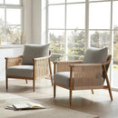 CHITA Braid Armchair Set of 2, Modern Accent Chair for Living Room, Light Grey by CozyNest Decor
