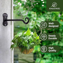 Kingsyard 4 Pack Wall Plant Hanger - Heavy Duty Metal Hanging Bracket Hooks for Hanging Plant Bird Feeders Lanterns Wind Chimes Indoor/Outdoor. Black by GreenHaven Gardens