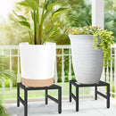 Plant Stand Indoor Outdoor, Heavy Duty Wrought Iron Pedestal Stands Metal Plant Stand for Indoor Outdoor, Sturdy Low Flower Stand Display Planter Shelf, 2pcs, Black by GreenHaven Gardens