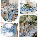 Sioloc 5 Pack Dusty Blue Cheesecloth Table Runner Fall Autumn Decor for Home 10ft Table Cloth for Tea Wedding Birthday Party Baby Bridal Shower Halloween Thanksgiving by CozyNest Decor