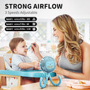 AMACOOL Battery Operated Stroller Fan Flexible Tripod Clip On Fan with 3 Speeds and Rotatable Handheld Personal Fans for Car Seat Crib Bike Treadmill (Blue) by TinyTreasures Baby Boutique