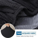hyha Waterproof Couch Cushion Covers for Pets, Non Slip Sofa Seat Cover for Dogs Washable, Soft Thick Stretch Jacquard Fabric, Sofa Slipcovers with Elastic Bottom (1 Piece for Backrest M, Black) by CozyNest Decor