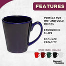 DISCOUNT PROMOS Glossy Ceramic Latte Coffee Mug 12 oz. Set of 10, Bulk Pack - Perfect for Tea, Espresso, Cappuccino, Hot Cocoa - Blue by CozyNest Decor