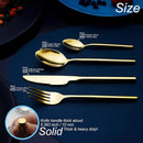24 Piece Silverware Set For 6 Gold Heavy duty 18/10 Stainless Steel Flatware Set Modern Design Knife/Fork/Spoon Mirror Polished Dishwasher Safe Cutlery Set with Gifts by CozyNest Decor