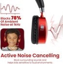 Puro Sound Labs PuroQuiet Plus Kids Noise Cancelling Headphones, Bluetooth Kids On Ear Headphones with Mic, Lightweight On-Ear Design, Studio-Grade Sound (Red) by TinyTreasures Baby Boutique