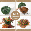 Artificial Fake Hanging Plants Flowers Basket, Faux Silk Daisy in Planter Realistic UV Resistant for Outside Home Patio Balcony Yard Spring Outdoor Decoration (Orange Brown) by GreenHaven Gardens
