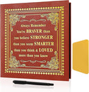 Inspirational Leather Photo Album,Magnetic Self-Stick Page Photo Album,Family Album,Hand Made DIY Albums Holds 3x5, 4x6, 5x7, 6x8 Photos (brown-always remember) by TinyTreasures Baby Boutique