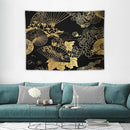 HZOHNAGO Japanese Tapestry Gold Flowers Umbrella Fan Pattern Printed Wall Tapestry Painting Wall Hanging for Bedroom Living Room Dorm 40" W x 30" H by CozyNest Decor