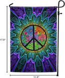 FLAGWIX Peace Hippie American Flags - Sunflower Decor, Garden Flag 12x18, Peace Sign Flags, Decorations Outdoor, A Little Something To Brighten Your Day Flag - Double Sided Heavy Duty Canvas Flags by GreenHaven Gardens
