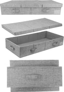 DAYARD Underbed Storage Container Bins with Lids, Under Bed Storage Organizer with Sturdy Handles Sidewalls Bottom, Foldable Clothes Bag (Set of 2) Large, Grey by CozyNest Decor