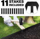 KOL Galvanized Steel Flexible Garden Lawn Edging, 10-Pack Black Metal Landscape Edging Strips - Heavy Duty Hammer-in Border with 11 Clips - 16-Gauge - 40" L x 4.5" H (33FT Total Length) by GreenHaven Gardens