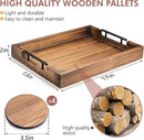 Ottoman Tray | Decorative Coffee Table Tray with Handles - Wooden, 17x13 Inch - Includes 4 Coasters - Ideal for Ottoman, Breakfast by CozyNest Decor