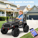 ANPABO 24V 2 Seater Ride On Car for Kids w/EVA Tires, 4X200W Motors, 4 Shock Absorbers, 2.4G Remote Control, Bluetooth Radio, LED Headlights & Searchlights, Electric Car for Kids Ages 3-8, Black by TinyTreasures Baby Boutique