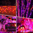 weillsnow 164FT 500 LED Halloween Lights, 8 Modes Waterproof Plug in String Lights for Halloween Indoor Outdoor Yard Party Wedding Garden Home Decorations (Purple & Orange) by GreenHaven Gardens
