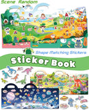 Reusable Sticker Book for Toddlers 2-4 Years, Stickers for Kids, Toddler Sticker Book Ages 1-3, Toddler Craft Activities, Toddlers Travel Toys Ages 2+ Boy Girl Birthday Gifts by TinyTreasures Baby Boutique