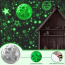 965 PCS Glow in The Dark Stars and Moon for Ceiling, Luminous Stars and Planet Wall Decals, Kids Room Decor, Glowing Galaxy Wall Stickers for Nursery Decorations (Green) by TinyTreasures Baby Boutique