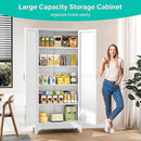75" Tall Pantry Cabinet,Farmhouse Kitchen Pantry Storage Cabinets with 2 Doors and 5 Shelves,White Metal Storage Cabinet,Large Cupboard for Home,Kitchen,Dining/Living Room by CozyNest Decor