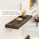 Dreamland 32 Inches Floating Shelves for Wall, 9.3" Deep Long Floating Shelves Set of 2, Large Display & Storage Shelf, Wall Shelf for Bathroom Bedroom Living Room Kitchen Office, Rustic Brown by CozyNest Decor