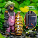 Solar Adorable Bear Garden Statue with Beehive and Lantern - “Bee Happy” Resin Outdoor Decoration for Yard, Patio, or Home Decor by CozyNest Decor
