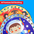 EZCRA Premium Foil Edge Lacing Cards for Kids Ages 3-6 | 10 Double-Sided Animal and Space Sewing Cards with Multilingual Learning | Durable Cardboard Fine Motor Skills Activity Kit by TinyTreasures Baby Boutique