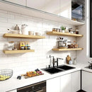 36 Inch Floating Shelves, 11.6 Inch Deep Floating Shelves for Wall, Floating Shelf with Invisible Brackets, Deep Shelves for Bathroom, Bedroom, Living Room, 2 Pack, Natural by CozyNest Decor