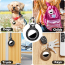 Upgrade Waterproof 4 Pack Airtags Holder with Apple Airtags Keychain, Hard PC Air Tag Case, Anti-Scratch & Shock Air tag Holder, Men's Women's Keyrings & Keychains - Black+White+Grey+Rose Red by TinyTreasures Baby Boutique